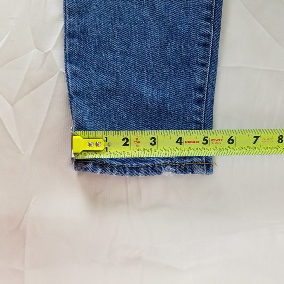 Old Navy Jeans Womens Size 0 High Rise O.G. Straight Leg Destroyed Blue Denim - Picture 6 of 14